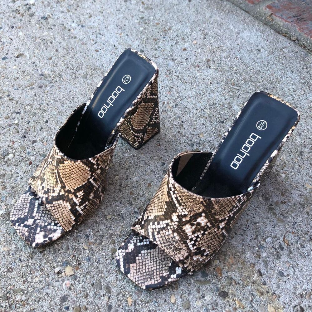 Snake Print Block Heel - image 2